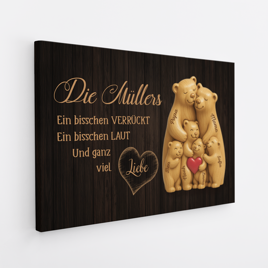 7468CGE2 etwas verruckt etwas laut und ganz viel liebe_ personalisierte leinwand familie bar 7468C6T5I