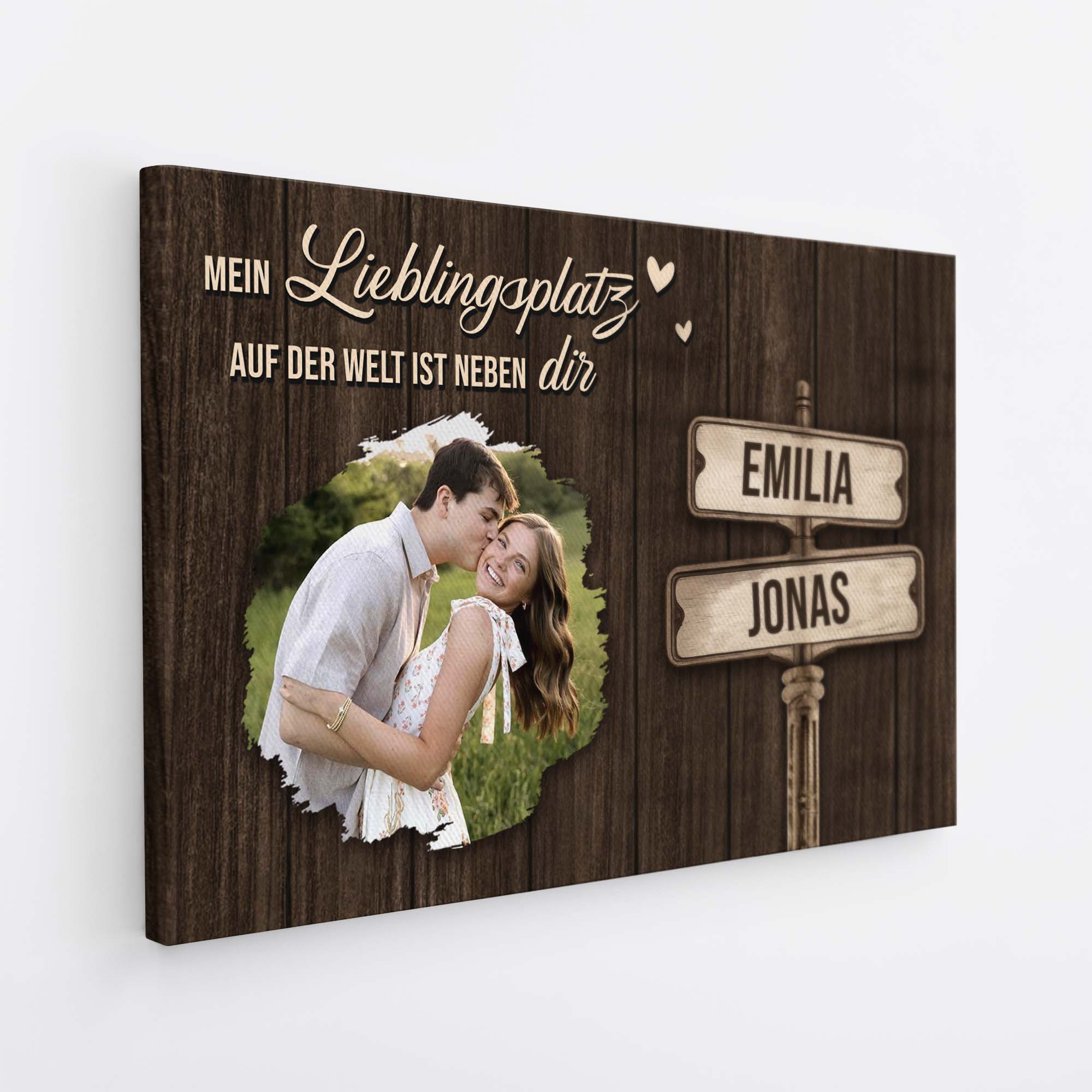 7543CGE2 mein lieblingsplatz auf der welt ist neben dir personalisierte leinwand paar mit foto 7543C3TTG