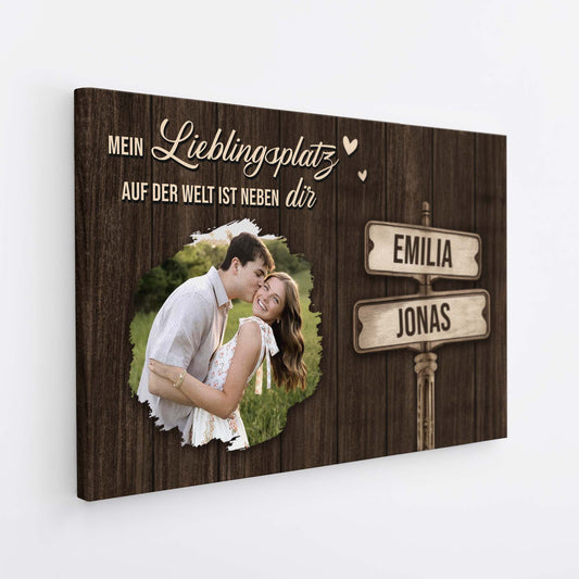 7543CGE2 mein lieblingsplatz auf der welt ist neben dir personalisierte leinwand paar mit foto 7543C3TTG