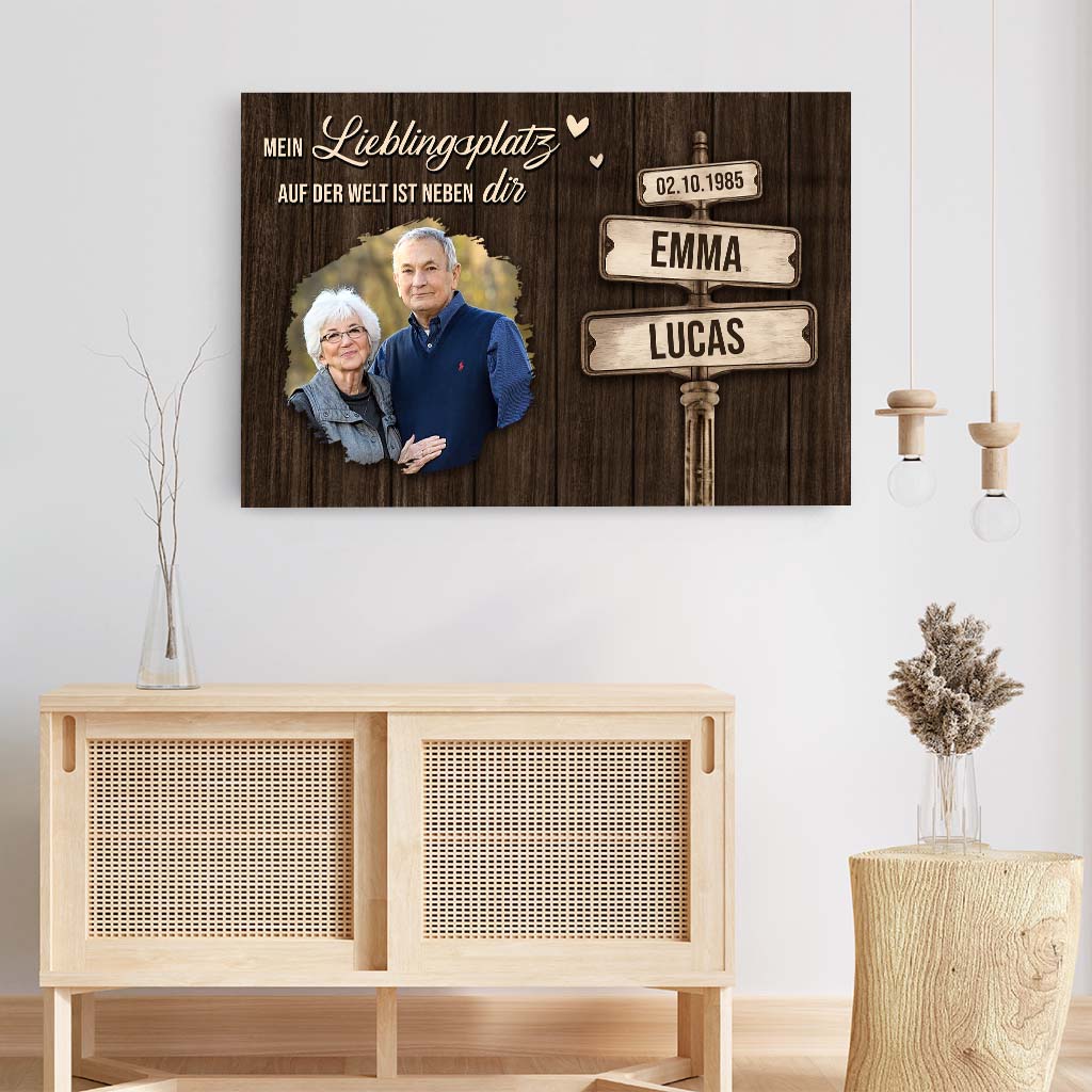7543CGE3 mein lieblingsplatz auf der welt ist neben dir personalisierte leinwand paar mit foto 7543C3TTG