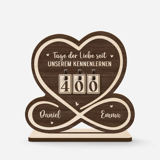 7586QGE1 tage des glucks seit es uns gibt personalisierte holz zahler plakette paar 7586QTHAG