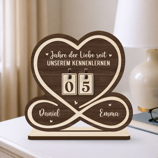 7586QGE2 tage des glucks seit es uns gibt personalisierte holz zahler plakette paar 7586QTHAG