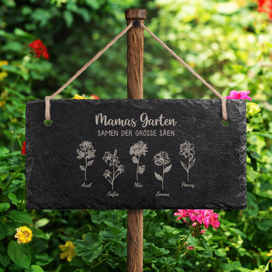 7641AGE2 omas garten samen der grosse saen personalisiertes geschenk  schiefer gartenschild omamama 7641aetqca