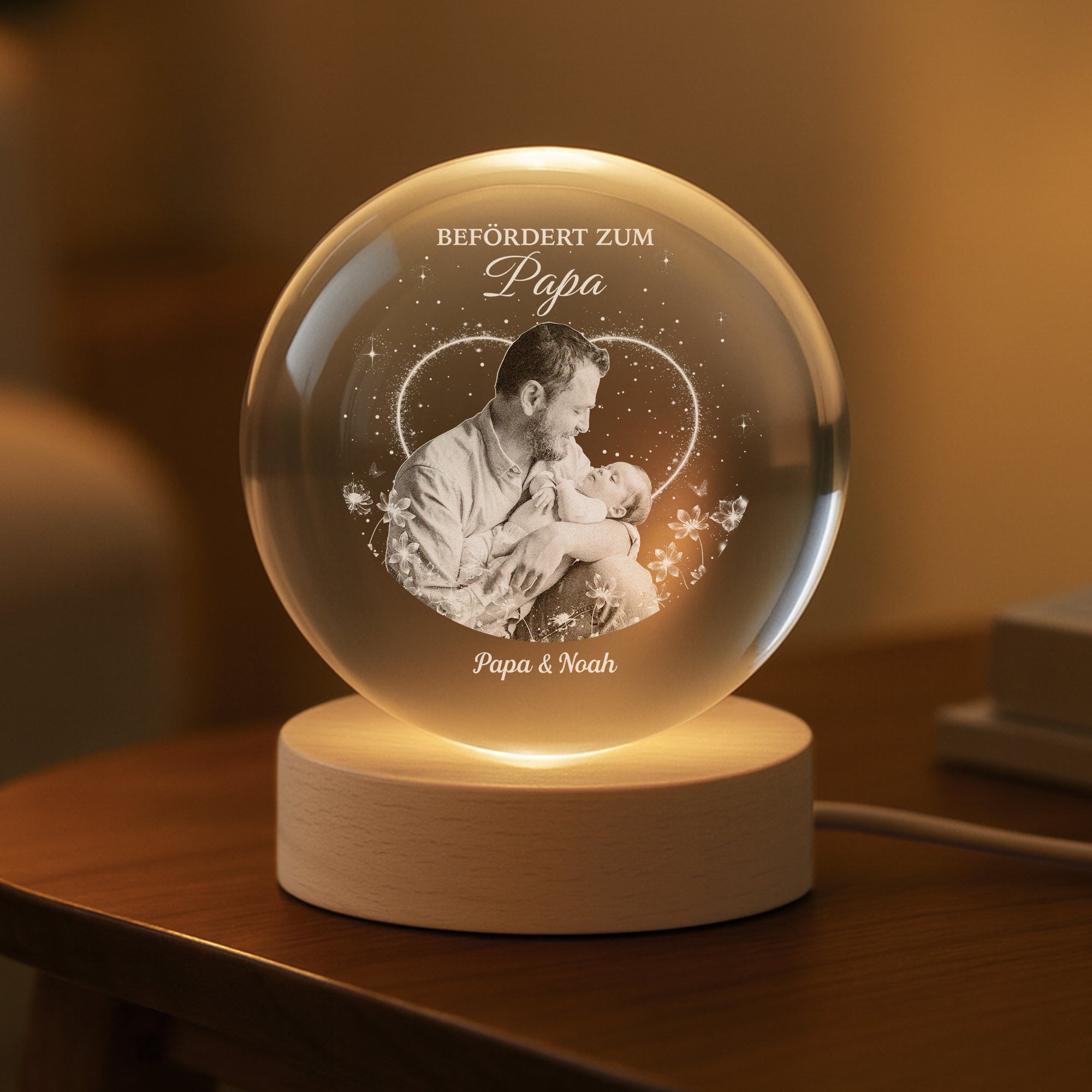 7674LGE2 geboren um deine mama personalisierte geschenke foto  kristallkugel werdende mama 7674l3pza