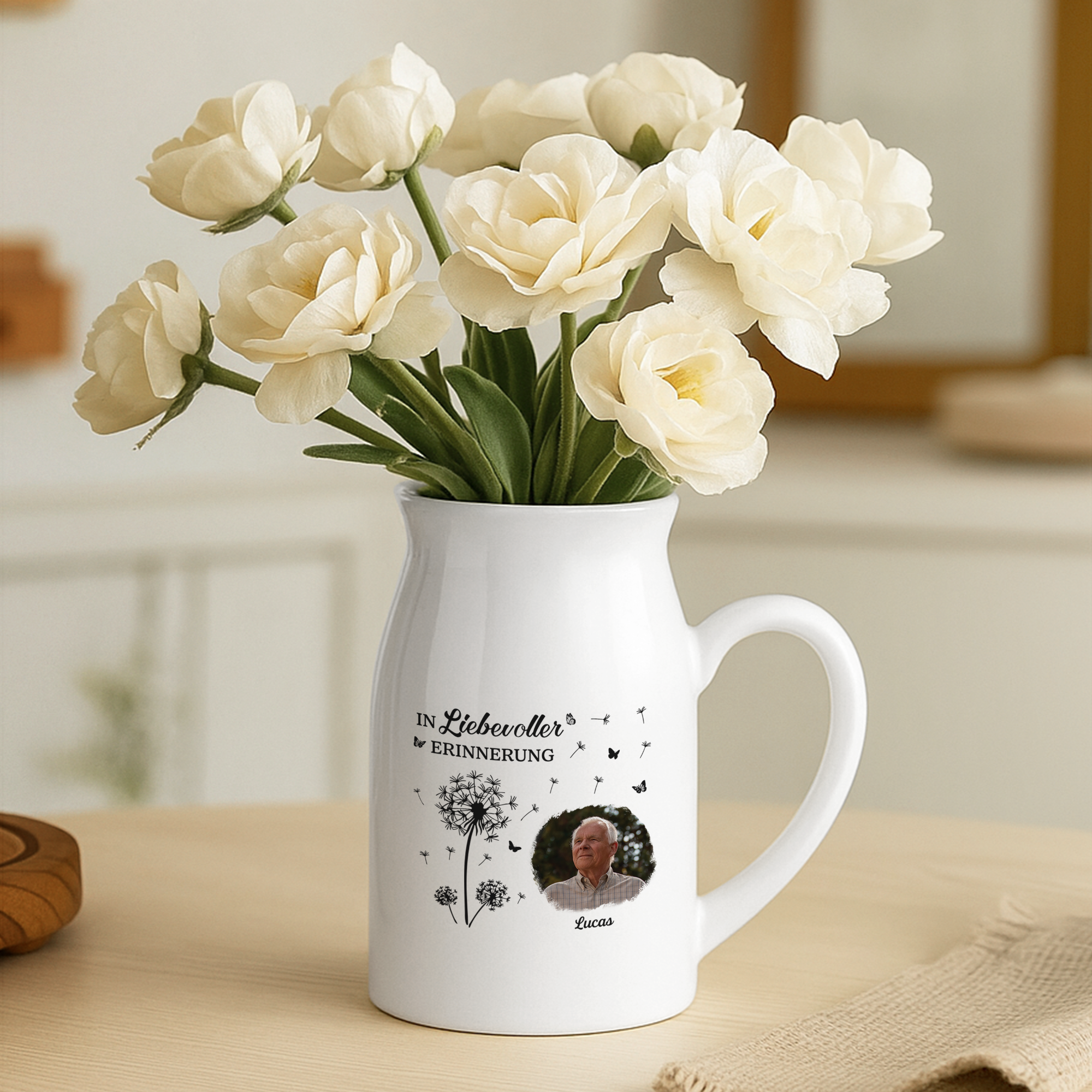 7737OGE2 name  hortensien personalisierte trauergeschenke  keramik vase foto frauen  manner 7737o3hca