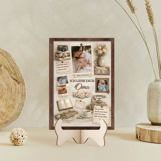 7747QGE2 wir lieben dich mama personalisierte geschenke foto  holzaufsteller omamama 7747qttta