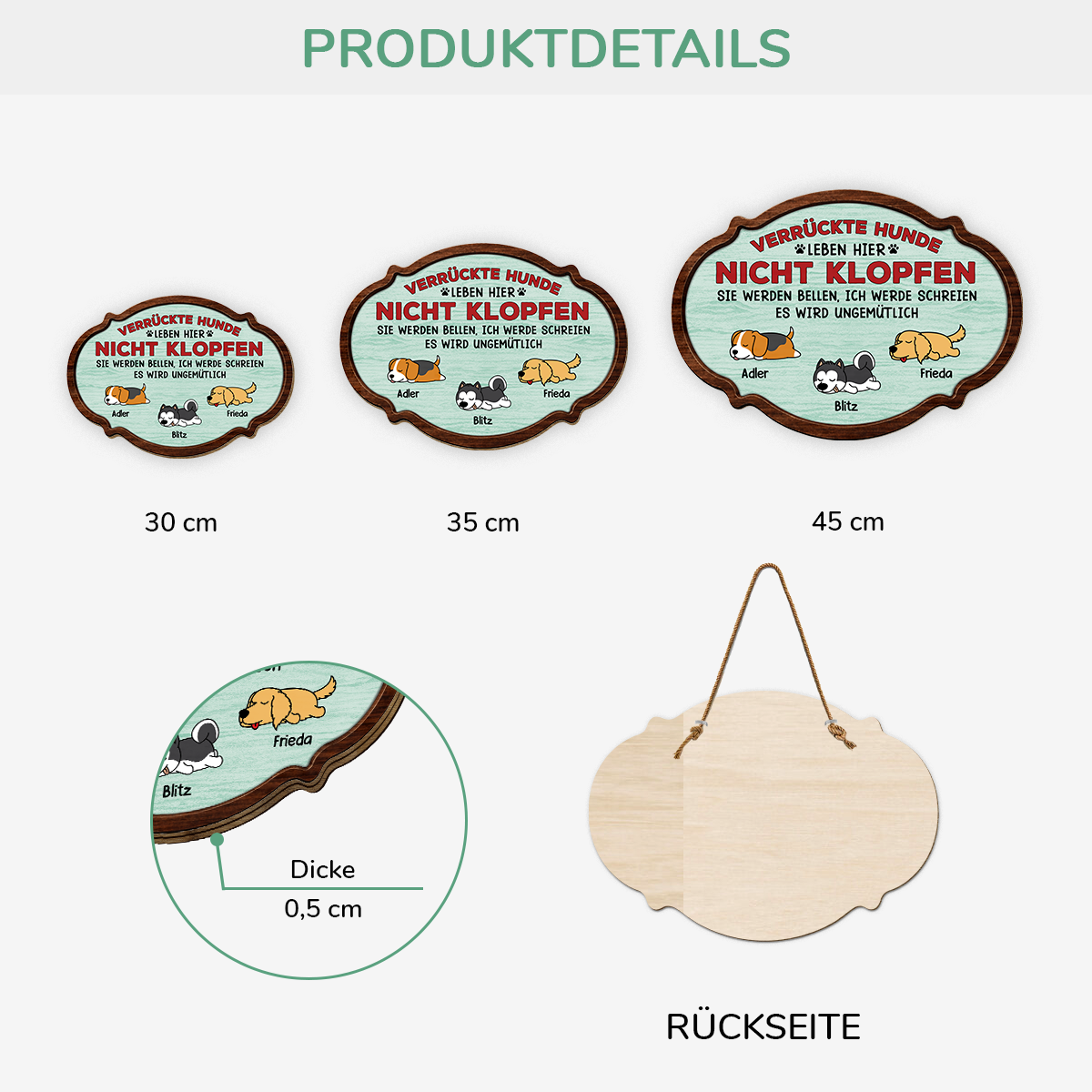 7772QGE3 verruckte hunde leben hier nicht klopfen personalisierte hunde geschenke  holzschild 7772q6chd_1cf2678e 6d90 496c 86c9 5fc12991c7c7