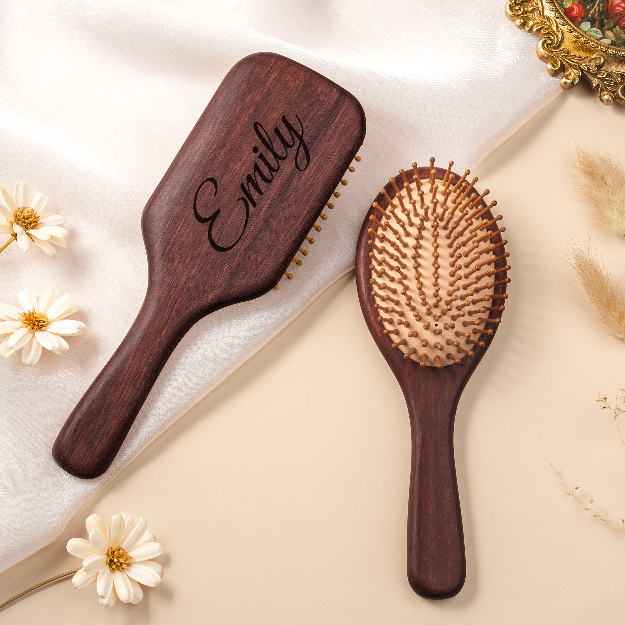 7783AGE2 name personalisierte geschenke fur frauen  sandelholz haarburste mit gravur 7783aqtf5a