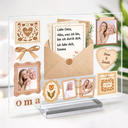7795RGE1 brief an mama schreiben personalisierte geschenke foto  acryl aufsteller mit stander omamama 7795rcvwa_2
