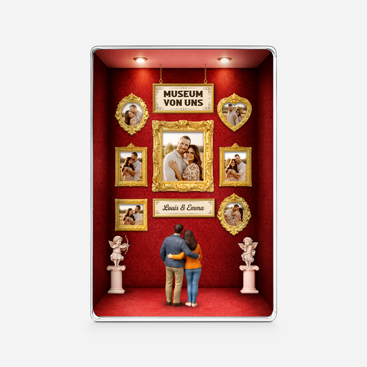 7801RGE1 3d druck effekt museum von uns rechteck acryl aufsteller personalisiert paar foto 7801rsrwg
