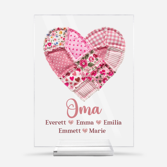 7809RGE1 oma  enkelkinder patchwork personalisiertes geschenk  acryl aufsteller mit stander omamama 7809r8fca