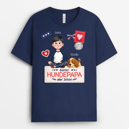 7816AGE2 beste hundemama der welt personalisierte hunde_ geschenke  t shirt strick optik 7816acfmc