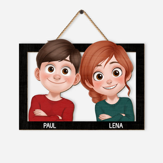 7822QGE1 liebespaar personalisiertes geschenk  holzschild queeres paar 7822q3pmg