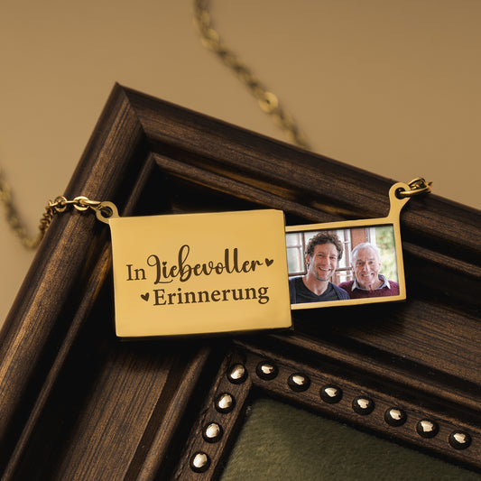 7853JGE2 ich bin immer bei dir briefumschlag kette personalisierte trauergeschenke  kette mama oma foto 7853j3pca