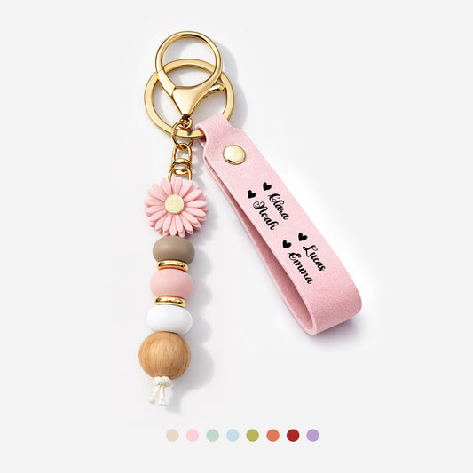 7854MGE1 namen personalisiertes geschenk  daisy schlusselanhanger perlen frau  mann 7854mj3pna