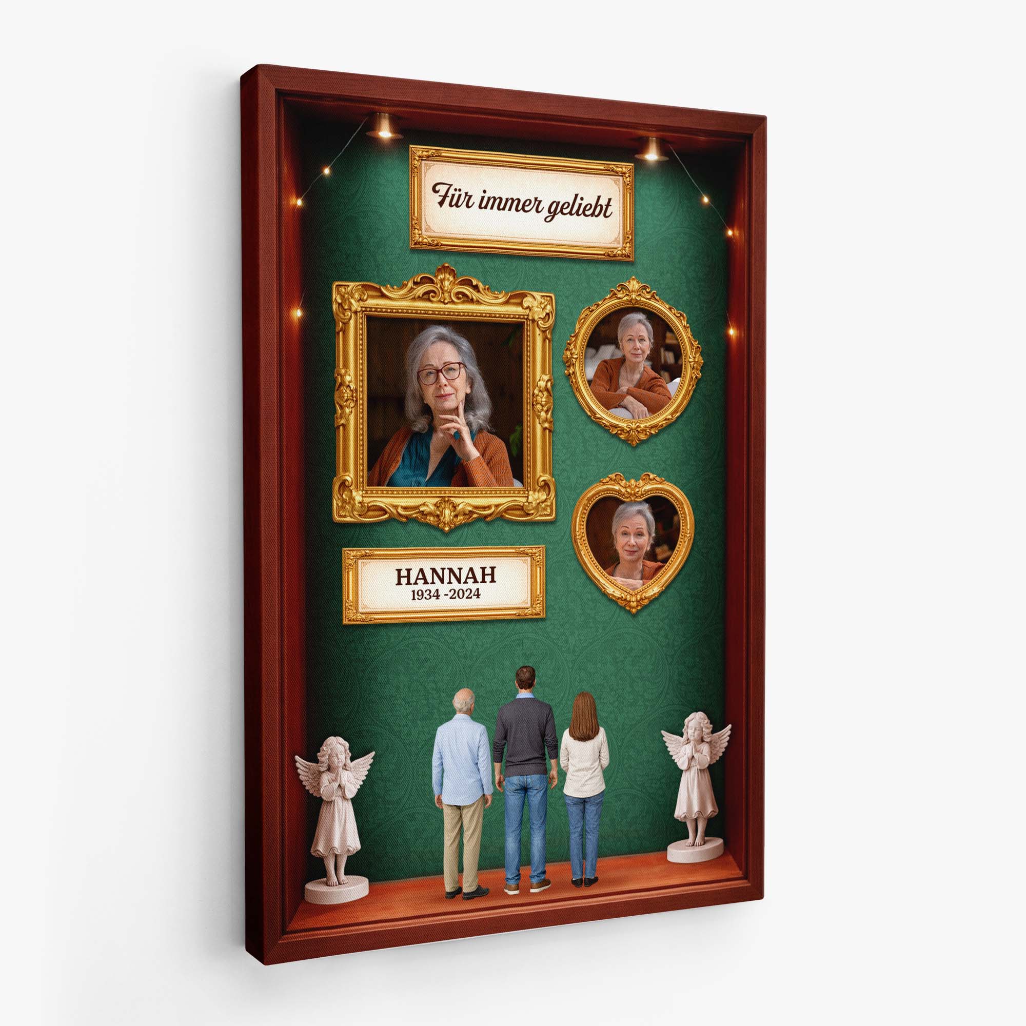 7864CGE2 3d druck effekt in liebevoller erinnerung personalisierte trauergeschenke  leinwand fur oma  opa mit foto 7864cslwi