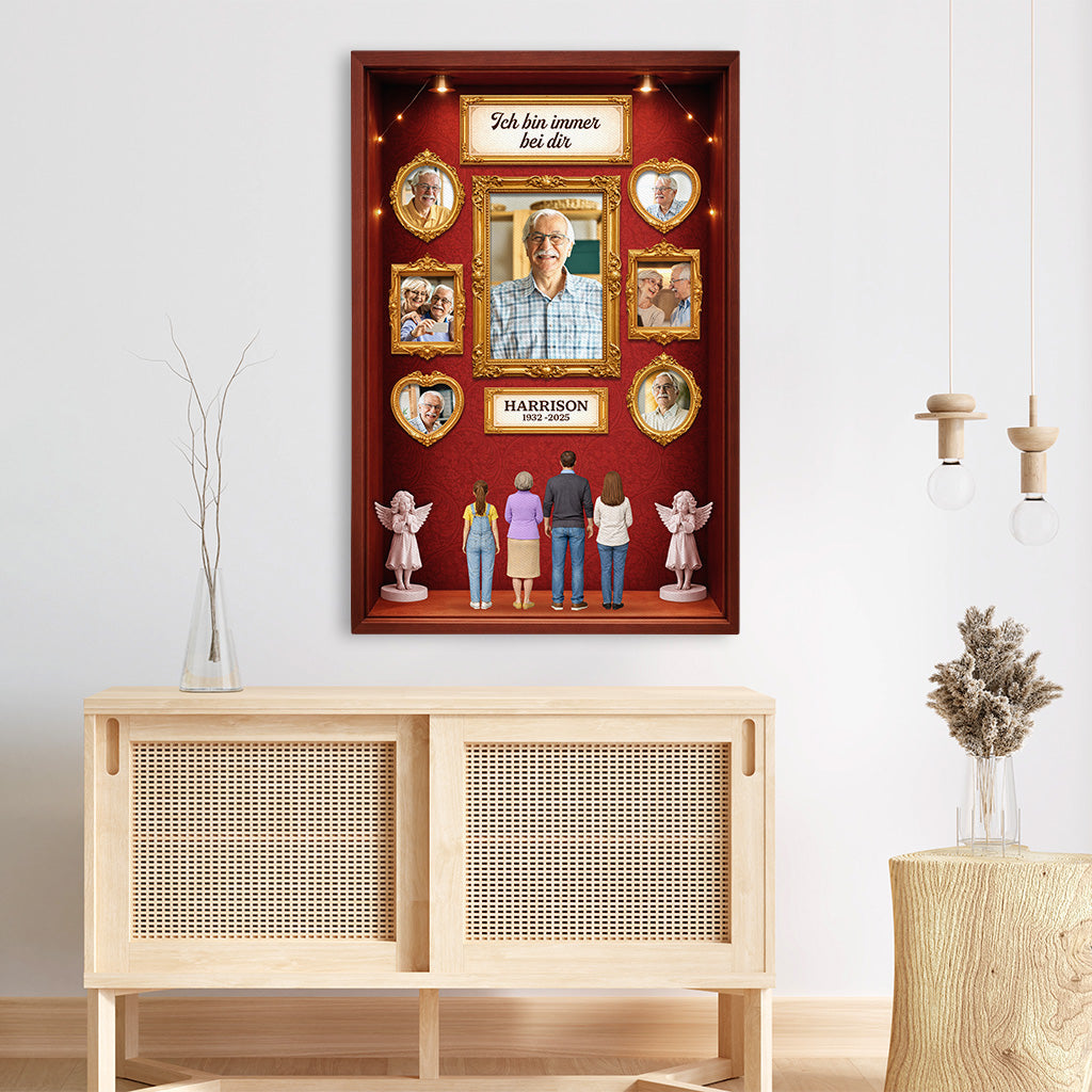 7864CGE3 3d druck effekt in liebevoller erinnerung personalisierte trauergeschenke  leinwand fur oma  opa mit foto 7864cslwi