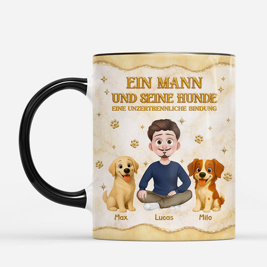 7879MGE2 3d druck effekt ein madchen  ihr hund personalisierte hunde geschenke  tasse gold optik 7879mcpzc