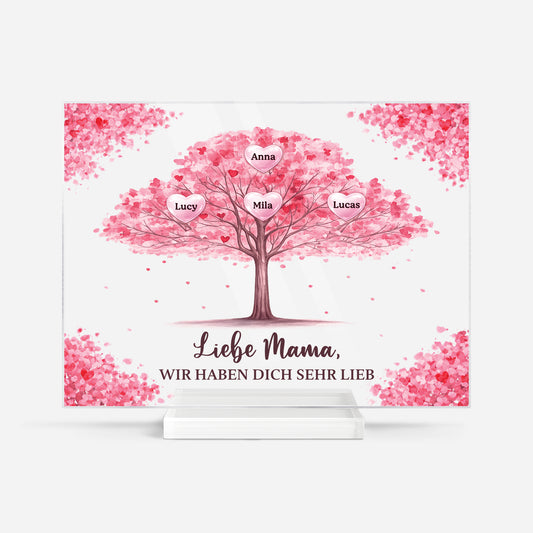 7889RGE1 ich habe dich sehr lieb personalisiertes geschenk  acryl aufsteller mit stander mamapapa 7889rtpca
