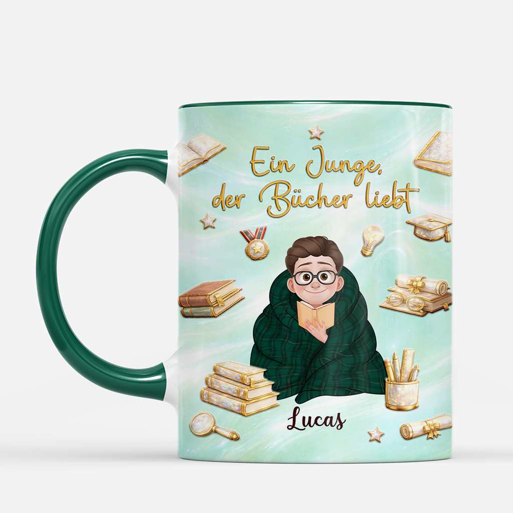 7897MGE2 3d druck effekt einfach ein madchen das buchern liebt personalisierte geschenke fur leseratten_ frauen  tasse gold optik 7897msfma