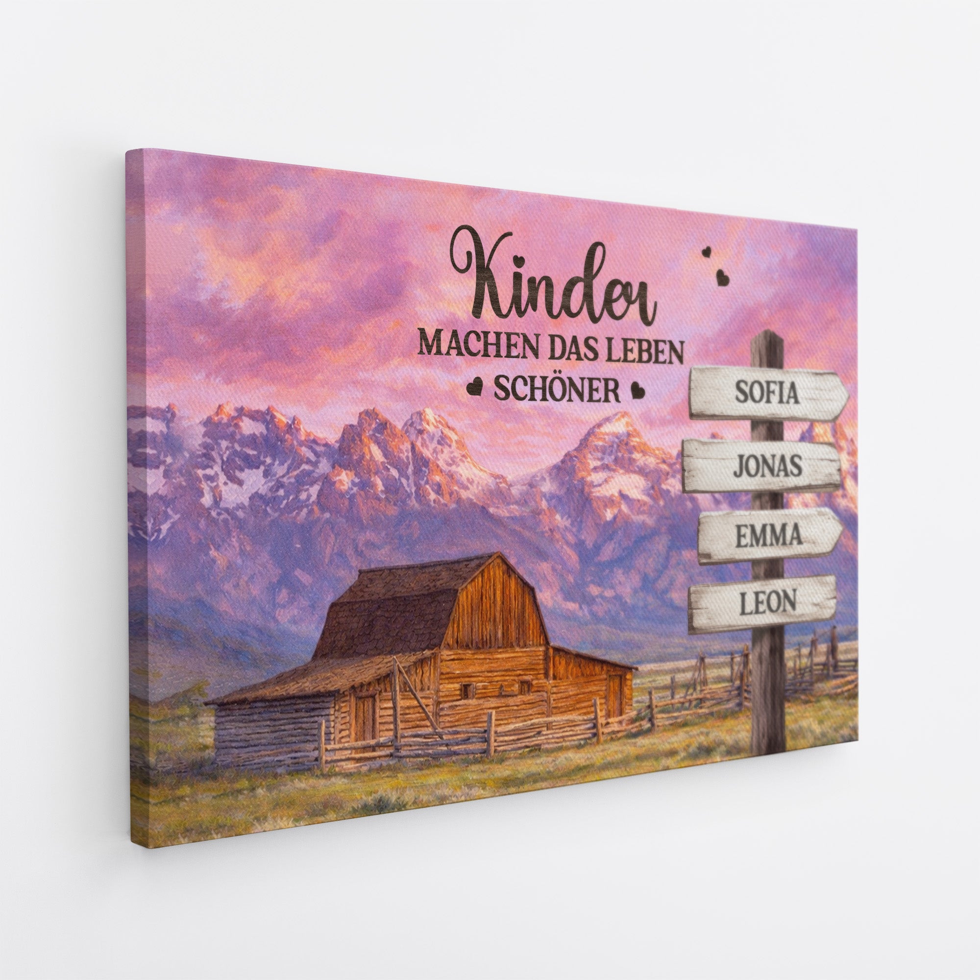 7906CGE2 enkelkinder machen das leben schoner personalisierte leinwand mamapapaomaopa 7906c8lza