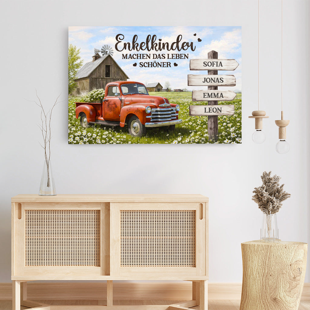 7906CGE3 enkelkinder machen das leben schoner personalisierte leinwand mamapapaomaopa 7906c8lza