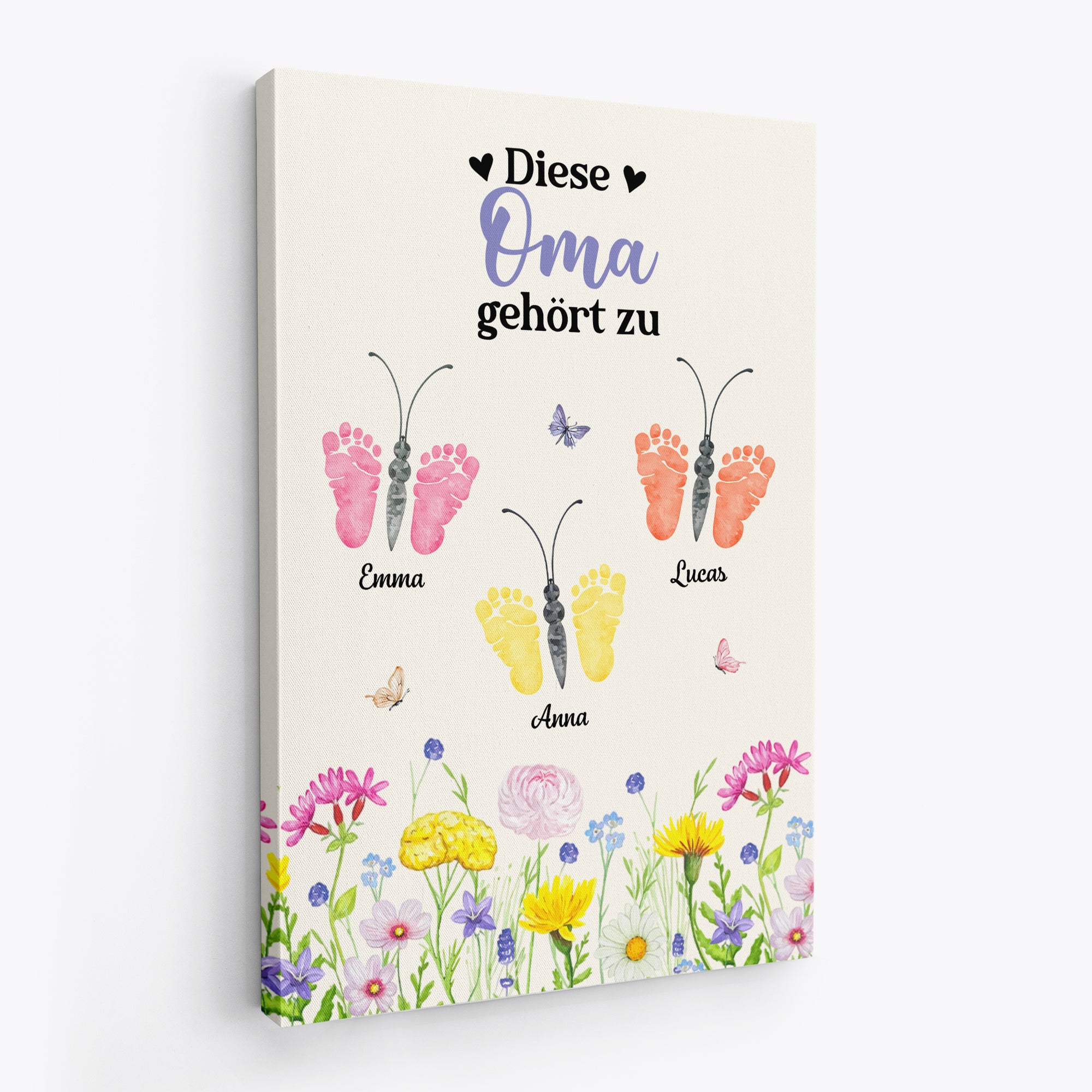 7959CGE2 diese mama gehort zu personalisiertes geschenk  leinwand mama  oma fussabdruck 7959c6yca