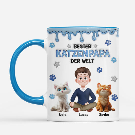 7966MGE2 3d druck effekt beste katzenmama der welt personalisierte geschenke katze  tasse drip optik 7966m8qzd