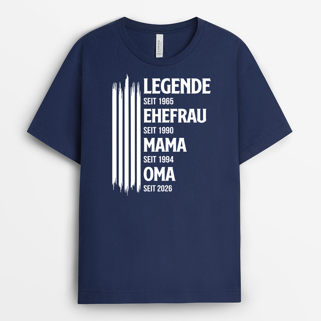 8017AGE2 legende ehefrau mama oma streifen personalisiertes geschenk  oma t shirt 8017a8pha