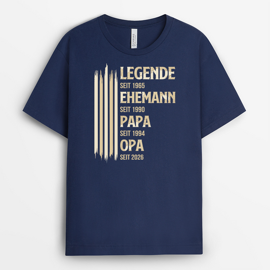 8022AGE2 legende ehemann papa opa streifen weltkarte personalisiertes geschenk  t shirt opa 8022a8phb