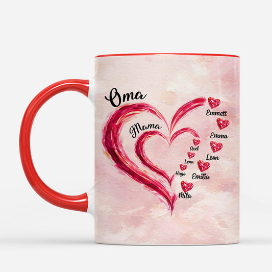 8031MGE1 oma mama kinder personalisiertes geschenk  tasse im olgemalde stil 8031mtqaa