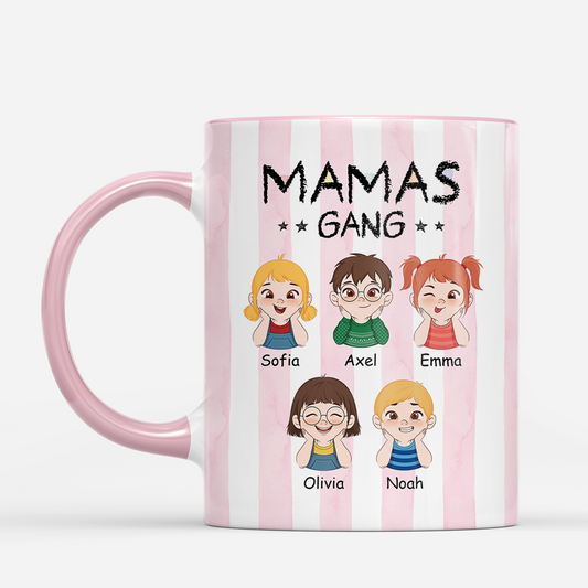 8052MGE1 mamas gang personalisiertes geschenk  papa  mama tasse streifen 8052m8h5a