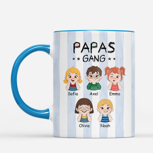 8052MGE2 mamas gang personalisiertes geschenk  papa  mama tasse streifen 8052m8h5a