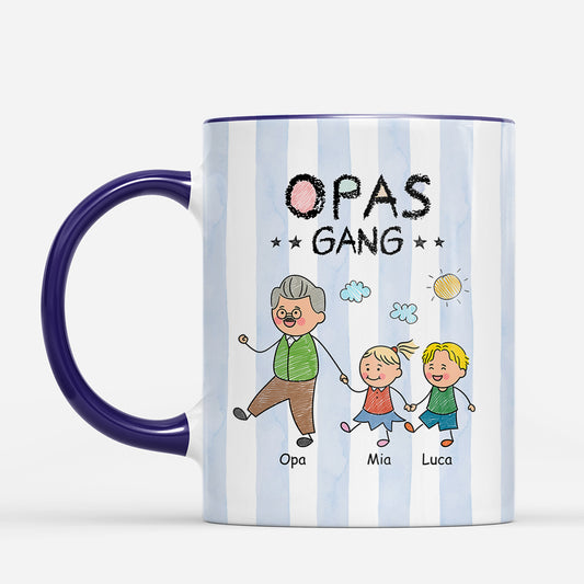 8053MGE2 mamas gang personalisiertes geschenk  opaomapapamama tasse streifen buntstifte 8053m8p8a