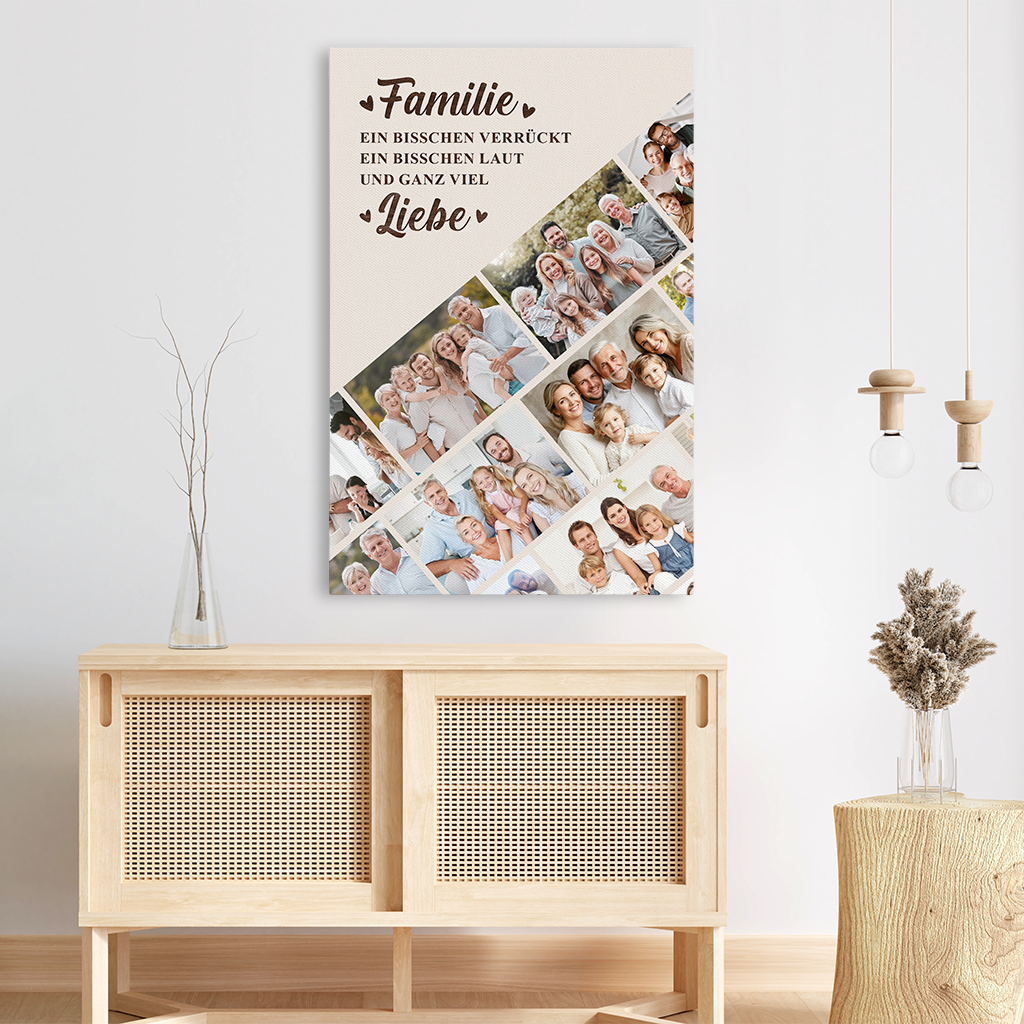 8060CGE3 familie etwas verruckt etwas laut und ganz viel liebe personalisierte geschenke foto  leinwand basic 8060cchhi
