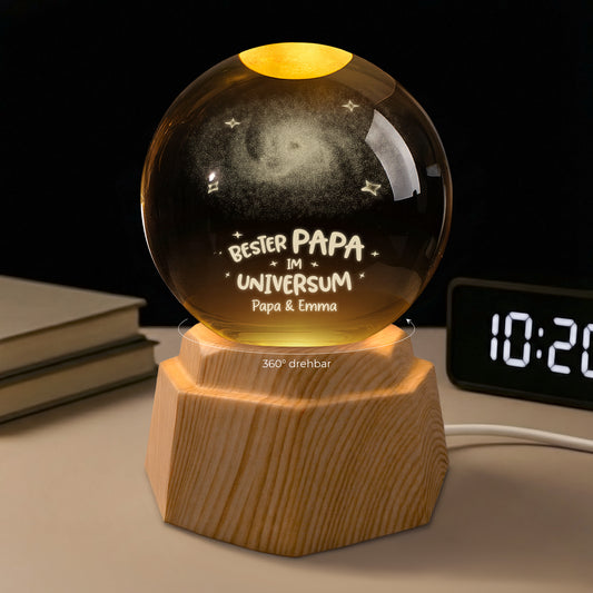 8086LGE1 bester papa im universum personalisiertes geschenk  3d kristallkugel papaopamamaoma 8086l8qnb