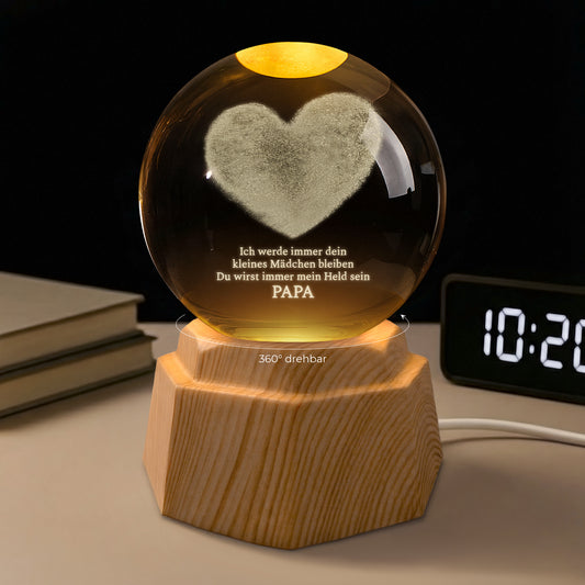 8088LGE1 papa du bist mein held personalisiertes geschenk  3d kristallkugel papamama 8088l8fwb