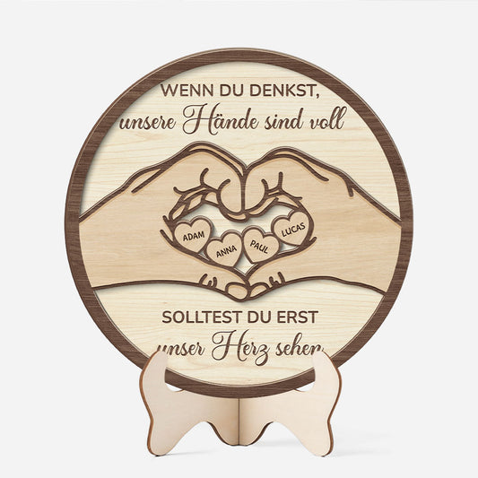 8108QGE1 wenn du denkst meine hande sind voll solltest du erst mein herz sehen personalisiertes geschenk  holzaufsteller mamapapa 8108qstza_1