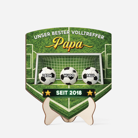 8114QGE1 3d druck effekt unser bester volltreffer papa personalisiertes geschenk  holzaufsteller papaopa fussball 8114qsfhb