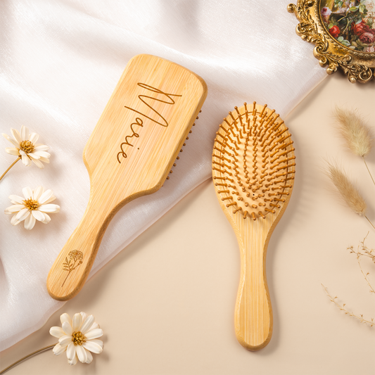 8125AGE2 name _ blume personalisierte geschenke fur frauen  bambus haarburste mit gravur 8125aq6fa