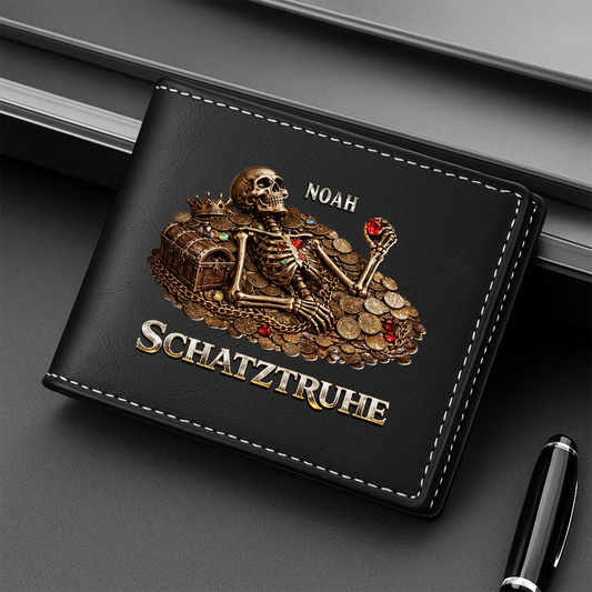8132JGE2 3d druck effekt schatztruhe personalisierte geschenke herren  portemonnaie 8132j6xmb