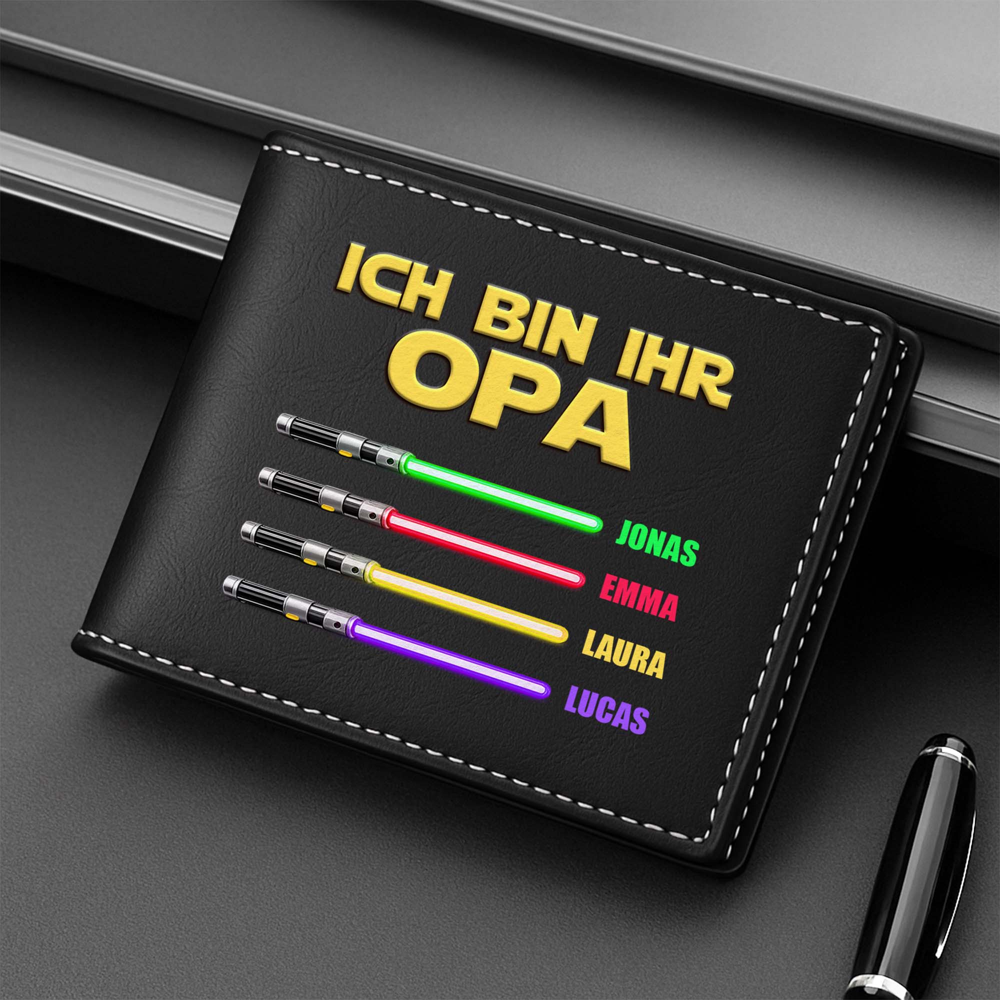 8138JGE2 3d druck effekt ich bin ihr vater personalisierte geschenke herren  portemonnaie papaopa 8138jcqmb