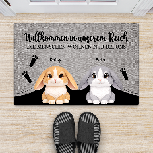 8143DGE2 willkommen in meinem reich die menschen wohnen nur bei mir personalisierte geschenke fur kaninchen  fussmatte lustig_ 8143dak5i