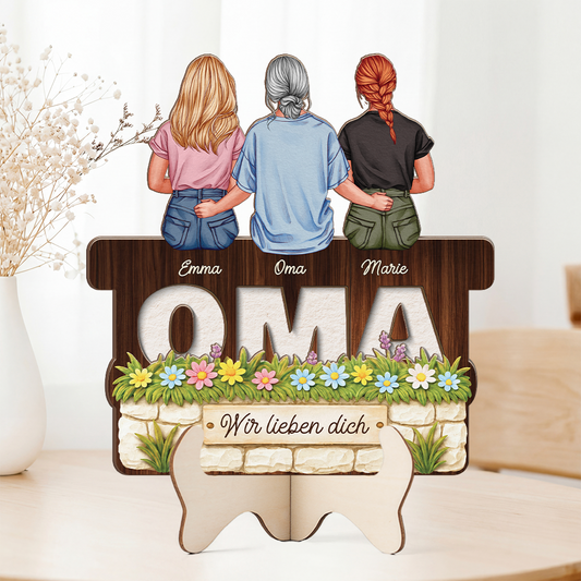 8145QGE2 mama wir lieben dich personalisiertes geschenk  holzaufsteller mamaoma 8145qyna