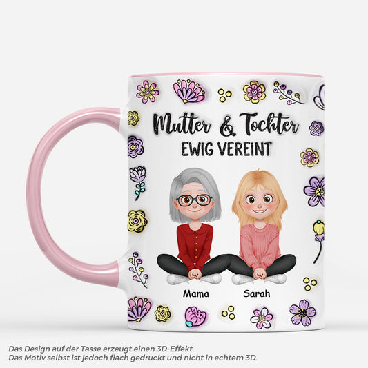 8150MGE1 3d druck effekt mama  tochter ewig vereint mama tasse personalisieren 8150m3lwa