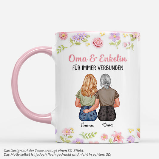 8153MGE1 3d druck effekt mama  tochter ewig vereint oma  mama tasse personalisieren blumen 8153mslaa
