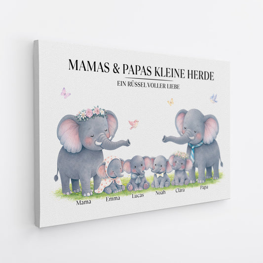 8168CGE1 mamas  papas kleine herde ein russel voller liebe personalisierte geschenke familie_  leinwand 8168cnvmi_2