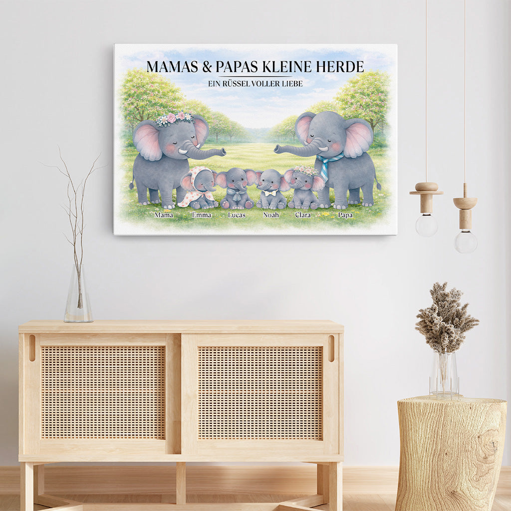 8168CGE1 mamas  papas kleine herde ein russel voller liebe personalisierte geschenke familie_  leinwand 8168cnvmi_3