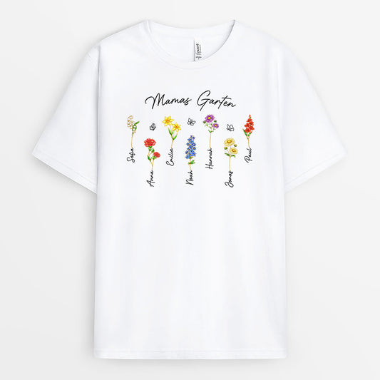 8171AGE1 mamas garten personalisiertes geschenk garten  oma  mama t shirt_ schmetterling lineart 8171a8v5a