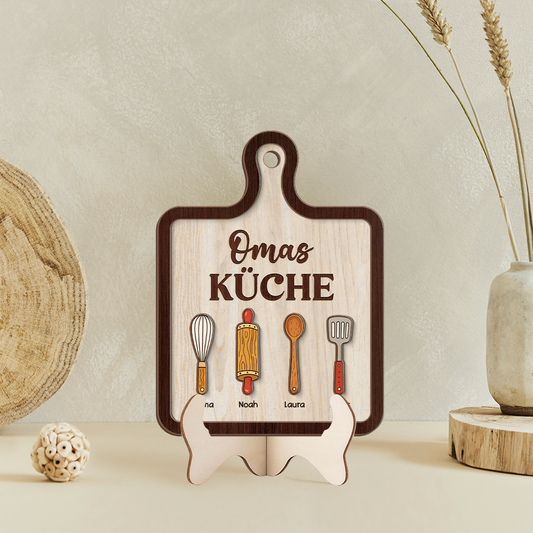 8176QGE2 mamas kuche personalisiertes geschenk  holzaufsteller mamaoma 8176qcxma
